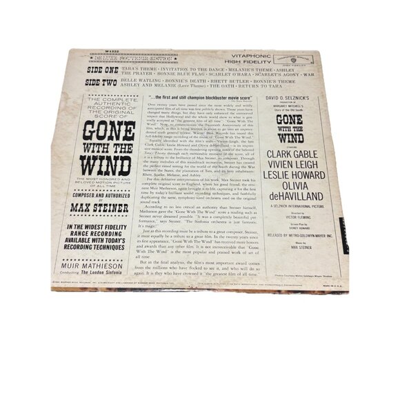 GONE WITH THE WIND Movie Soundtrack - Max Steiner - 12" Vinyl Record LP 1961 - Picture 4 of 7